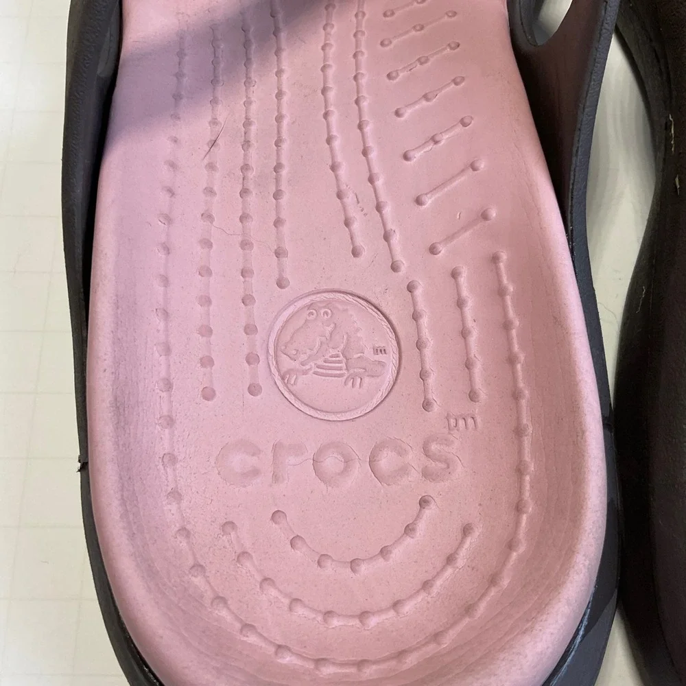 Crocs Meleen Twist Sandals Womens 11 Brown Pink Strappy Comfort Slide Shoes